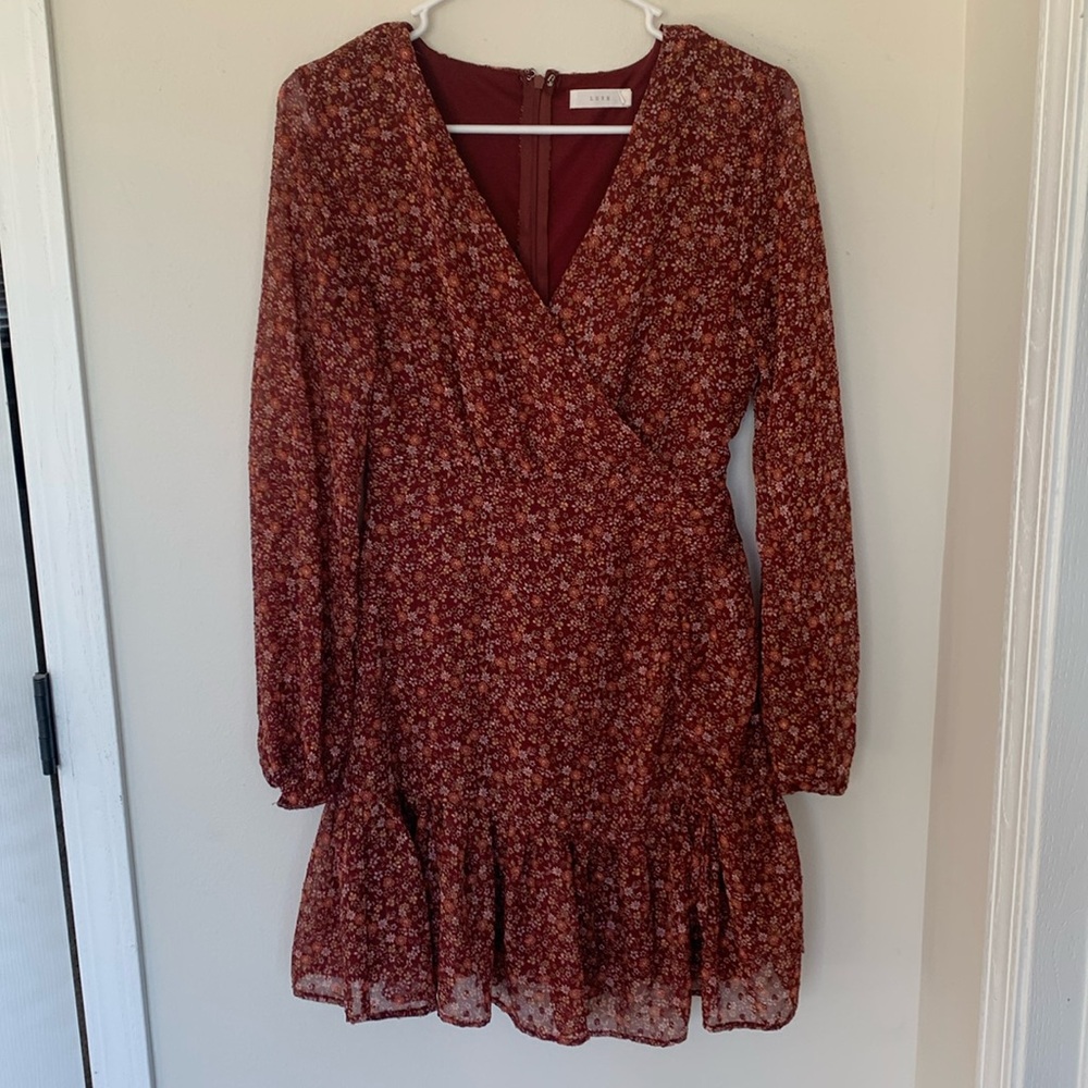 Orangey-Red Floral Dress